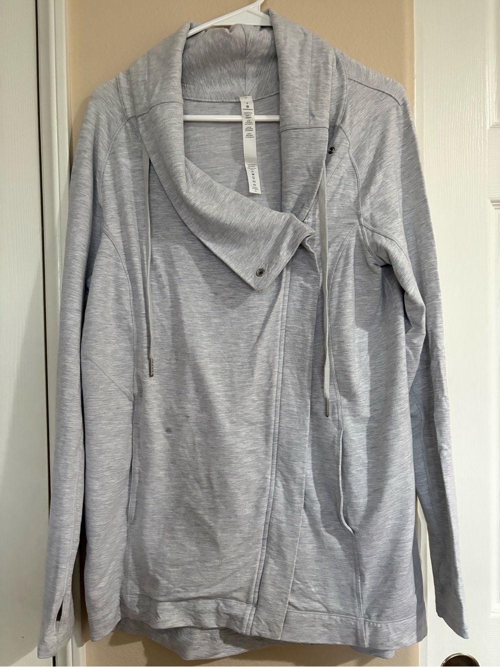 Lululemon athletica Light Gray Asymmetrical Zip Hoodie